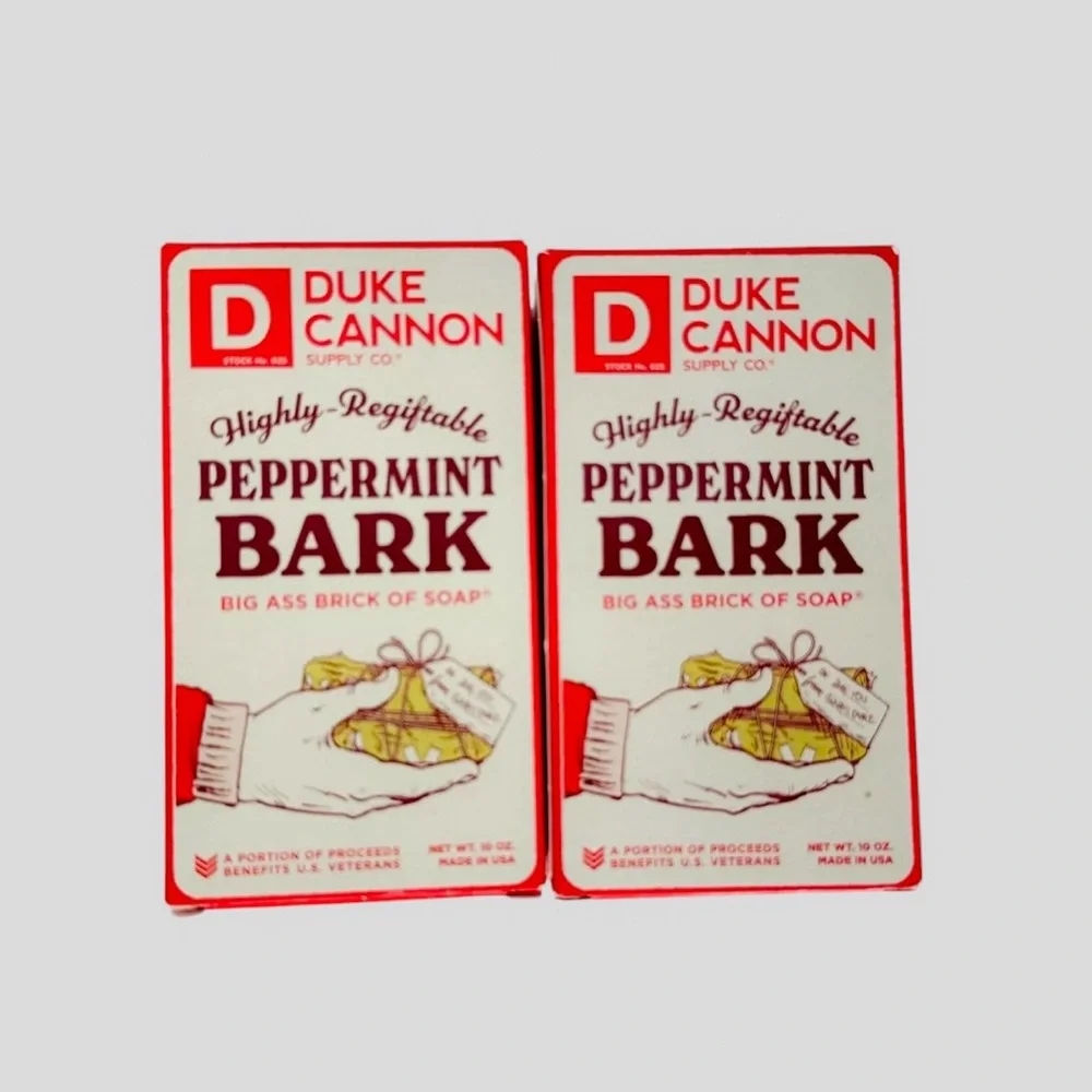Duke Cannon Peppermint Bark Mens Soap 2 Bars 10 oz Brick Limited Made in USA